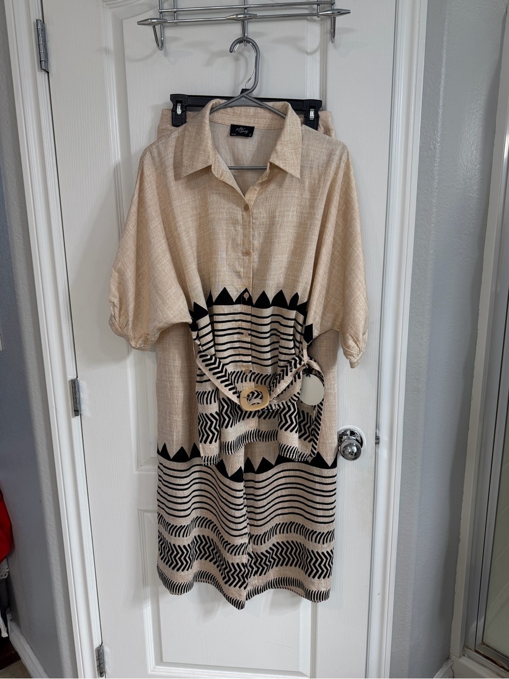NWT Milk & Honey 2 Piece Boho Shirt & Wide Leg Pants Set Size S